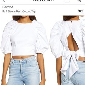 Bardot Puff Sleeve Top